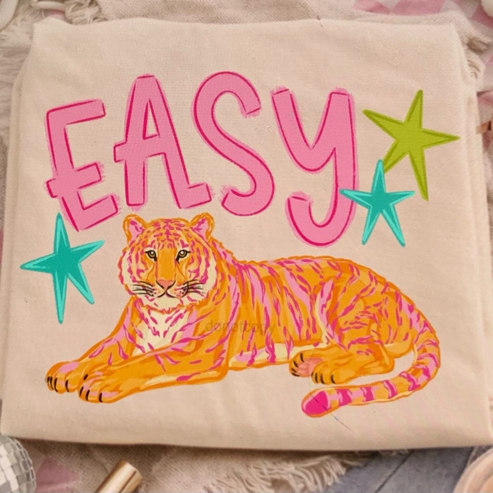 Easy Tiger Graphic Tshirt Natural Tee Small-3X